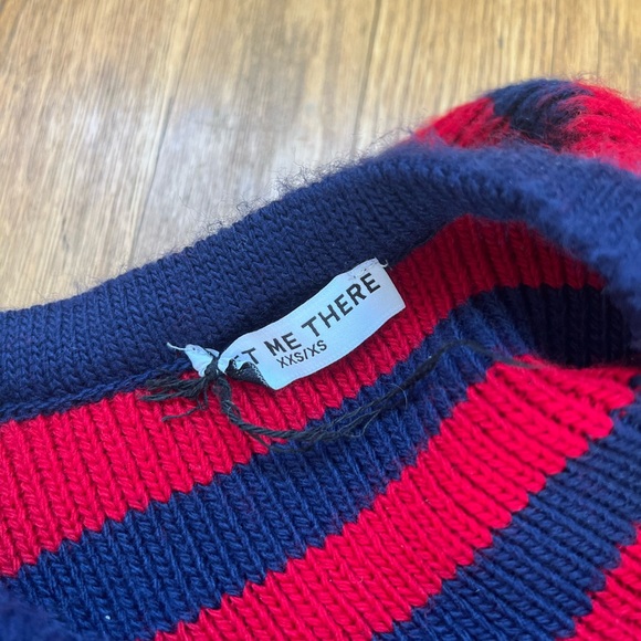 Meet Me There Chloe Red and Blue Striped Vest - Picture 4 of 4